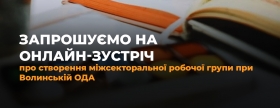 Онлайн-зустріч щодо створення міжсекторальної робочої групи з питань громадської участі при Волинській ОДА